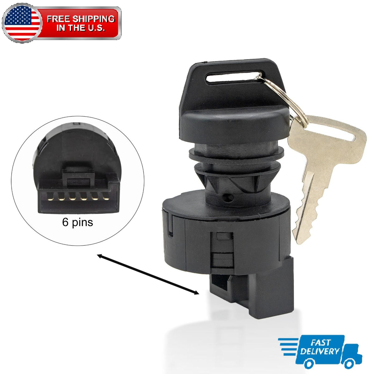 4 Position Ignition Switch 2 Keys 4016058 for Polaris RZR 570 900 RZR XP 1000 US