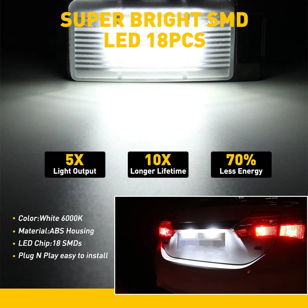 For Infiniti G25 G35 G37 Q60 2003-2013 18 SMD LED License Plate Light Lamp EOA 6B93BC-57