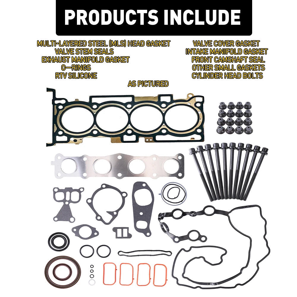 Engine Cylinder Head Gasket Set with Bolt For 2015-2020 Hyundai Kia 2.4L L4 DOHC 6B93BC-57