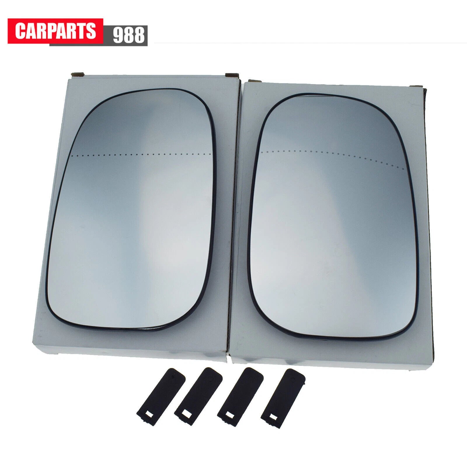 Pair LH RH Mirror Glass Heated with Backing Plate for Volvo C30 C70 S40 S60 S80 6B93BC-57