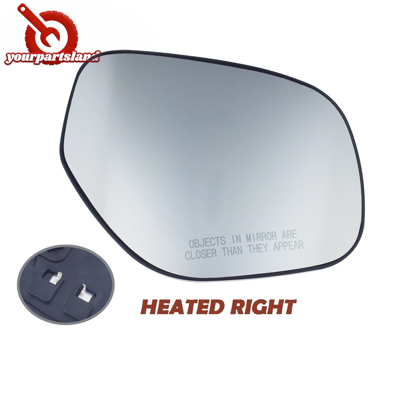 Heated Mirror Glass w/ Backing Plate for Mitsubishi Outlander 10-13 Passenger RH 6B93BC-57