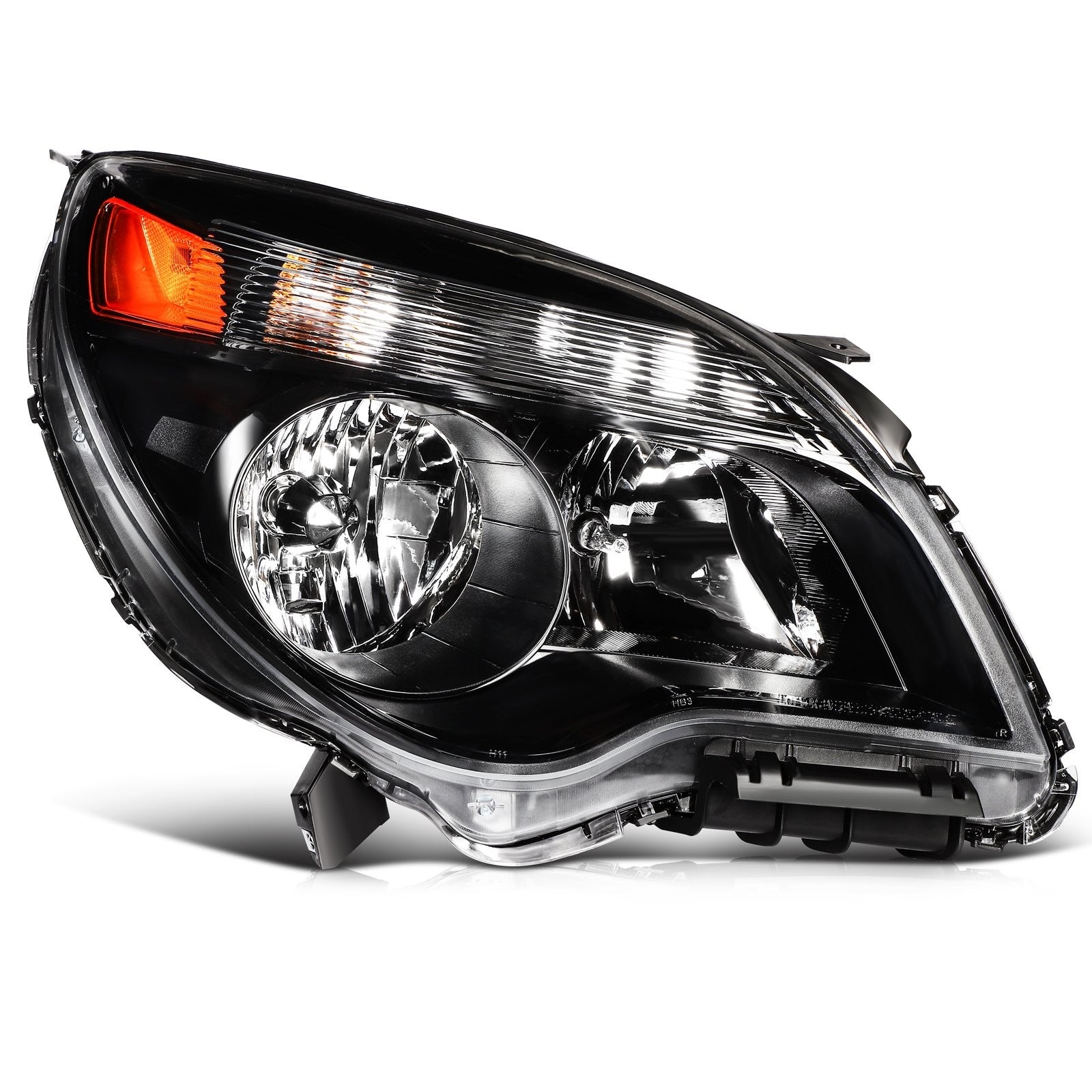 Pair Kit Halogen Headlights Assembly For 2010-2015 Chevrolet Equinox Black Amber 6B93BC-57