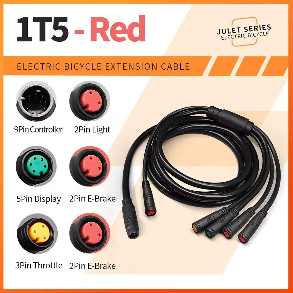 Electric Bike 1T2/1T4/1T5 Julet E-bike Waterproof Cable Controller Light Cable 6B93BC-57