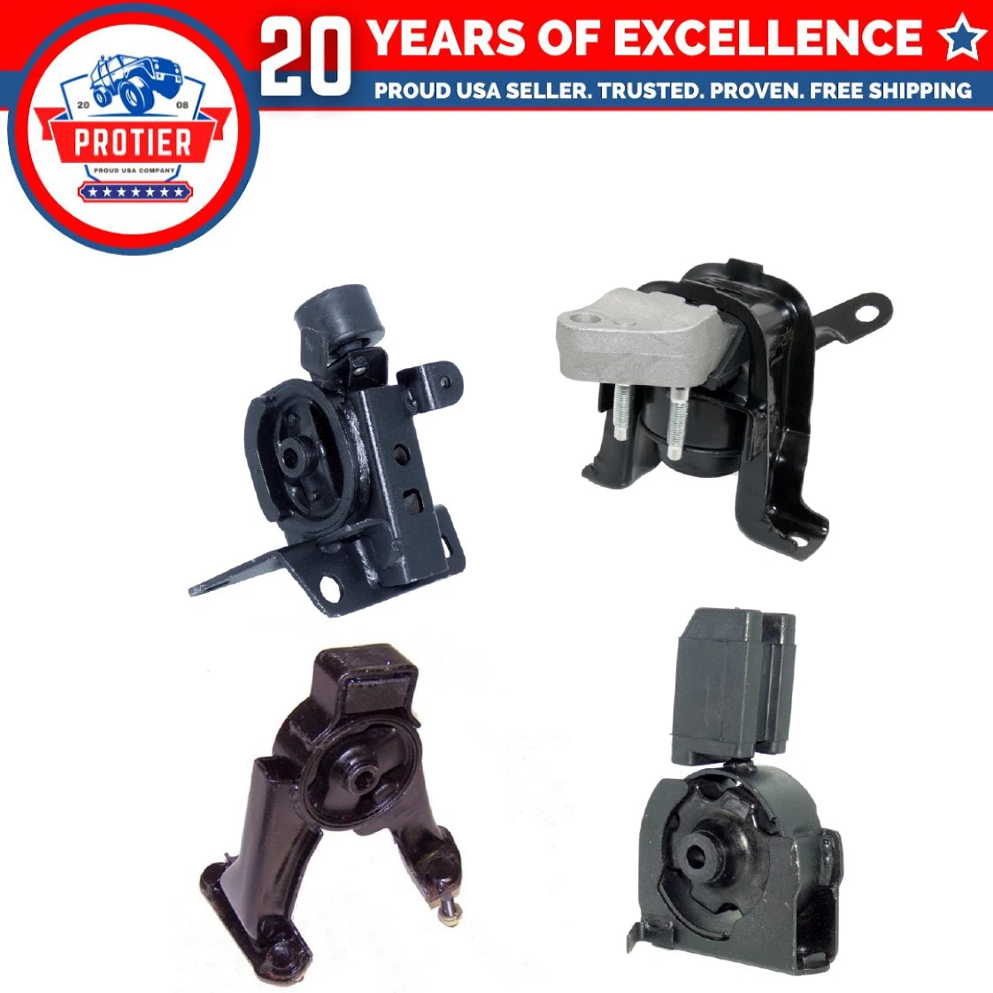Motor & Trans Mount 4PCS Set Fit 2003-2006 Toyota Matrix 1.8L FWD Manual Trans 6B93BC-57