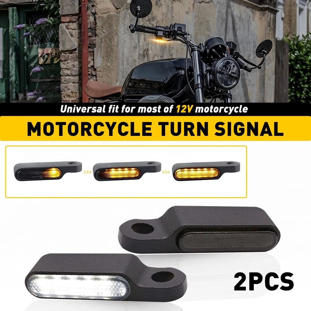 Motorcycle LED Turn Signals Amber Blinker Running Light For Yamaha Chopper EOA 6B93BC-57