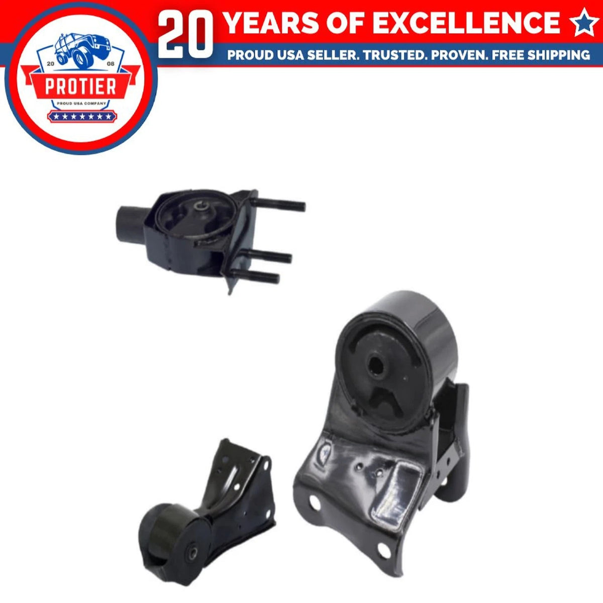 Engine Motor Mount 3PCS Set Compatible for 1999-2002 Nissan Quest 3.3L 6B93BC-57
