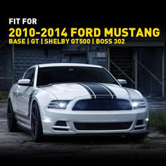 For 2010-14 Ford Mustang LED White Side Marker Light Lens Clear Front Rear 4pcs 6B93BC-57