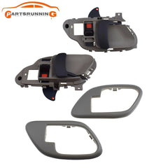 Set of 4 Interior Door Handles& Bezel Trim Gray For 1995-1999 Chevy C1500 K1500 6B93BC-57
