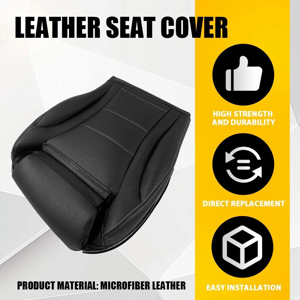 For 2015-2021 Mercedes Benz C300 C250 Driver Bottom Leather Seat Cover Black EOA 6B93BC-57