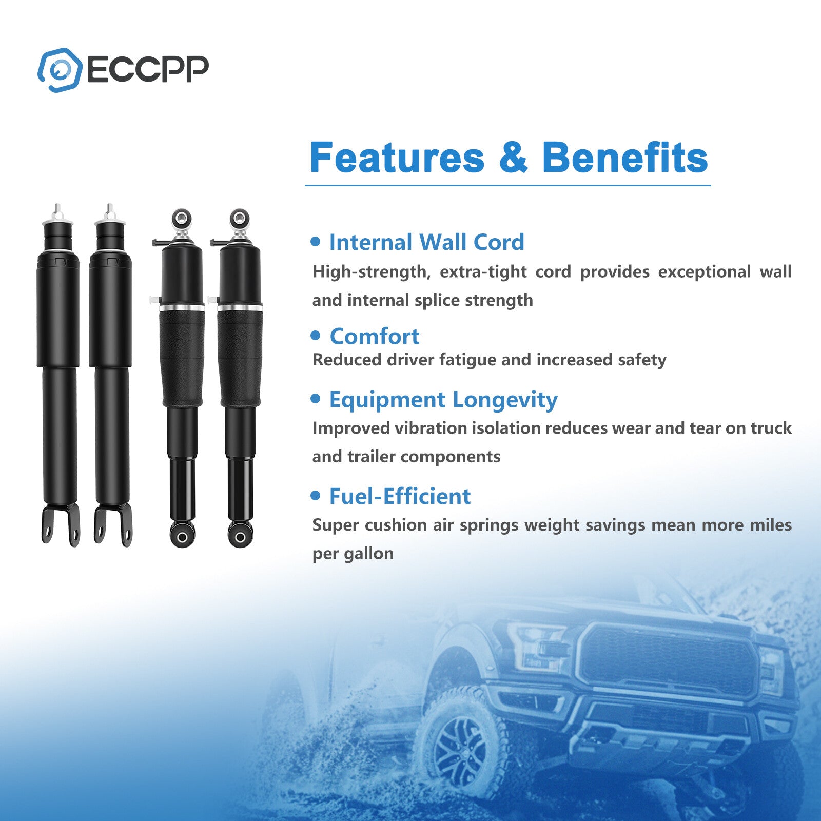 4PCS Front + Rear Air Suspension Shock Struts For Escalade Suburban Yukon Tahoe KOEEP