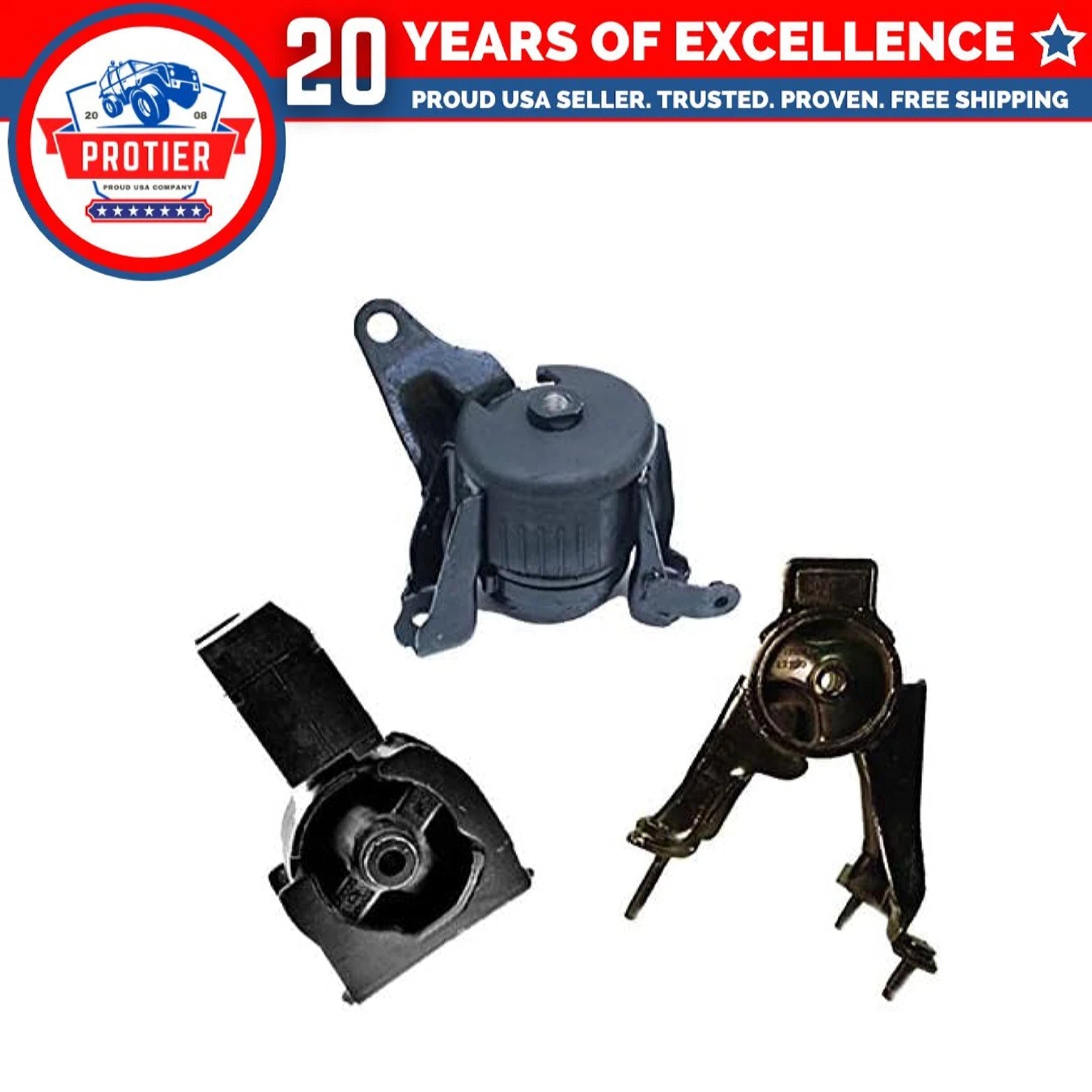 Fits 2005-2010 Scion TC 2.4L Engine Motor Mount Set 3PCS : A62033, A62037HY, 6B93BC-57