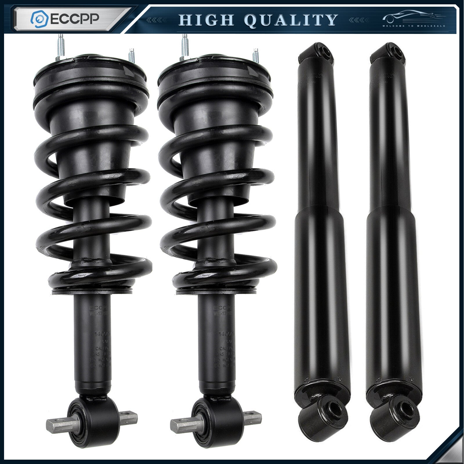 4 Pcs For 2007-2013 Chevy Silverado 1500 Front Struts Coil Springs + Rear Shocks 6B93BC-57