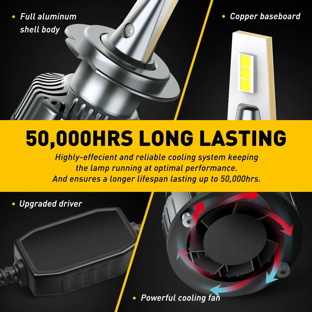AUXITO H4 H7 H11 H13 9006 9007 9012 LED Headlight Bulb High Low Beam Lamp USEA AUXITO