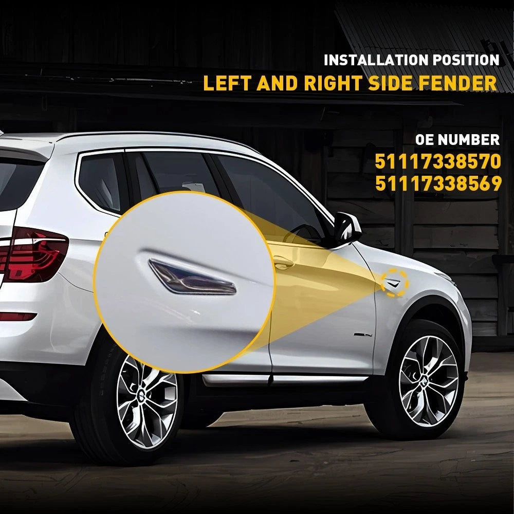 Front Left Right Side Fender Side Marker Finisher for 15-17 BMW X3 X4 F25 F26 6B93BC-57