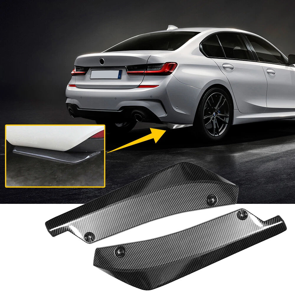 Universal Rear Bumper Lip Diffuser Splitter Canard Protector Carbon Fiber US EOA 6B93BC-57