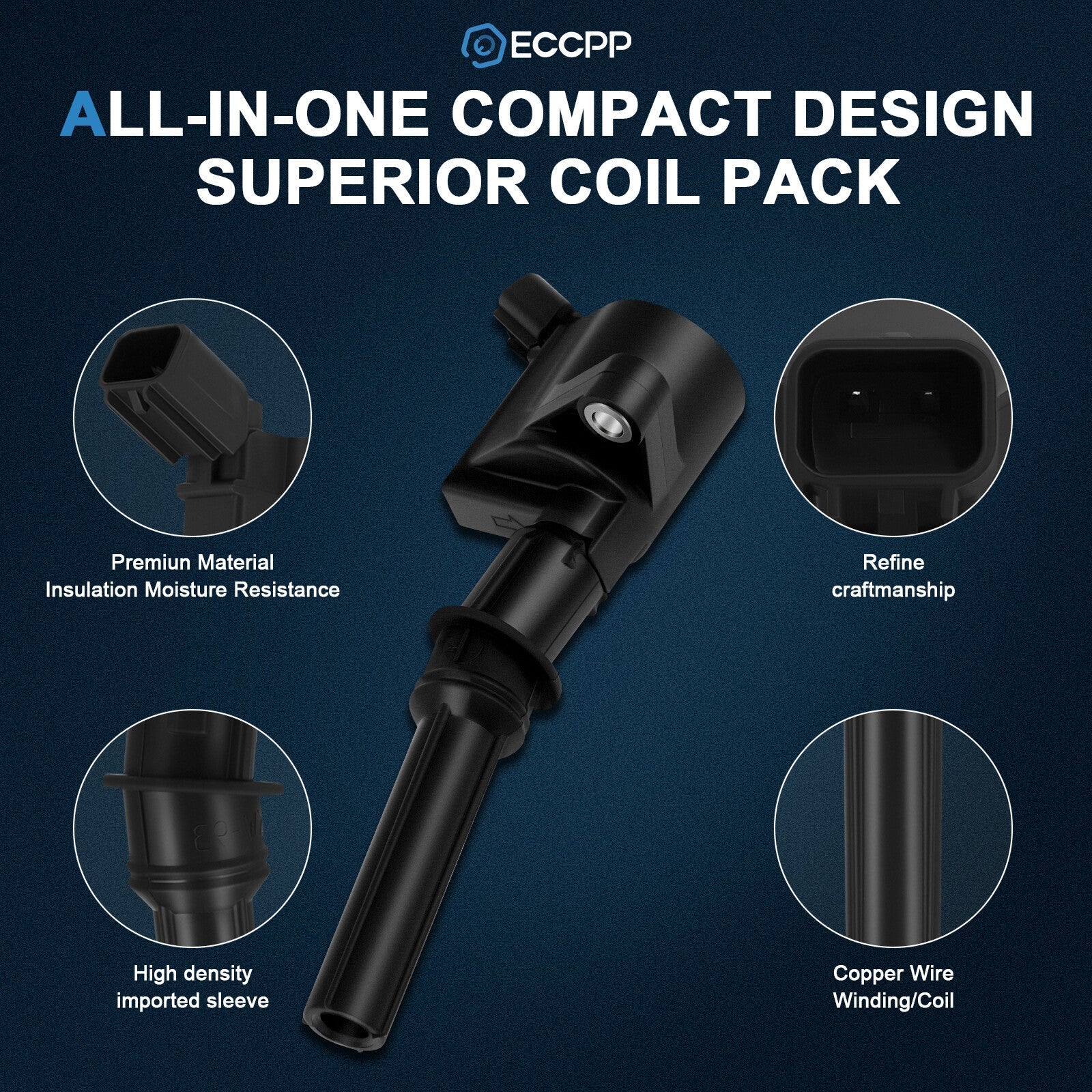 For Ford F150 Lincoln 4.6L 5.4L V8 8 Spark Plugs & 8 Pack Ignition Coils DG508 6B93BC-57