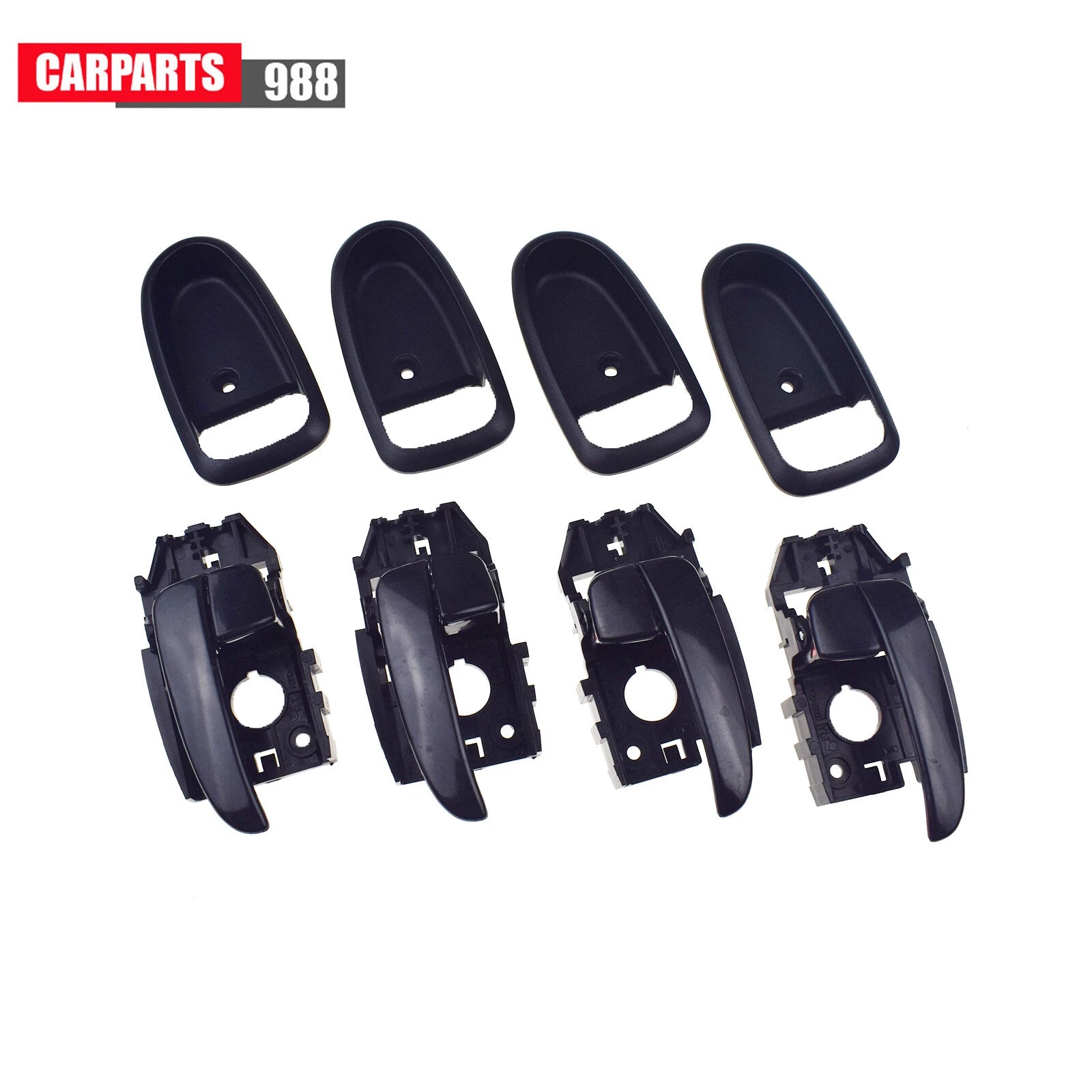 8Pcs For Hyundai Elantra Black Interior Door Handle & Cover Bezel Front Rear 6B93BC-57