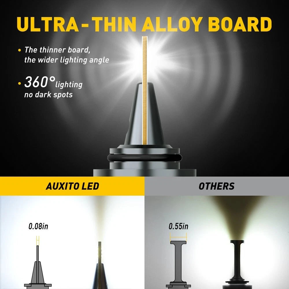 AUXITO 9005 9006 LED Headlights Bulbs Kit 6500K High Low Beam Super White Bright AUXITO