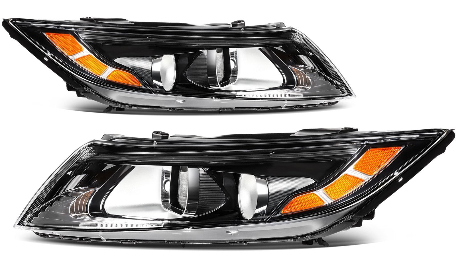 Pair Kit Headlights Assembly For 2011-2013 Kia Optima 2.0L 2.4L Black Amber 6B93BC-57