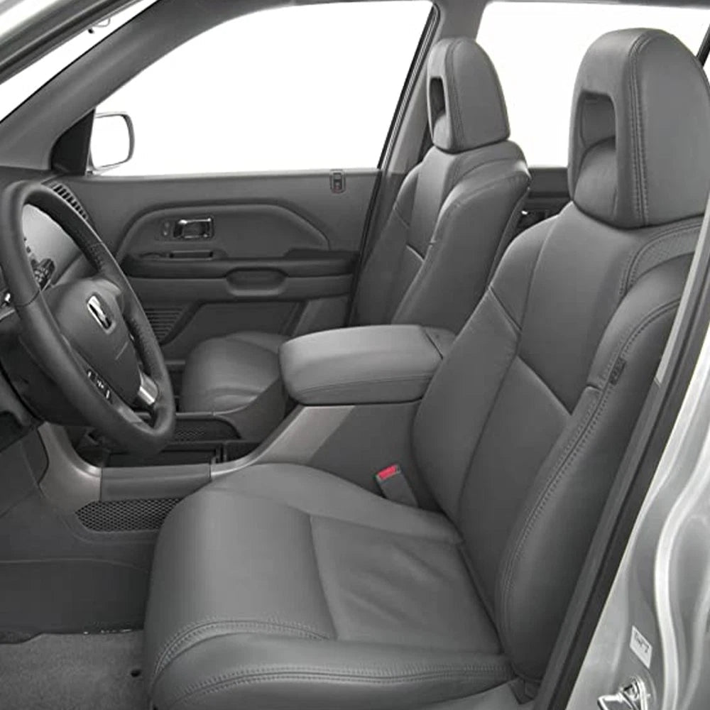 Fits 2009-2015 Leather Pilot Honda Center Console Armrest Cover Lid Skin Gray 6B93BC-57