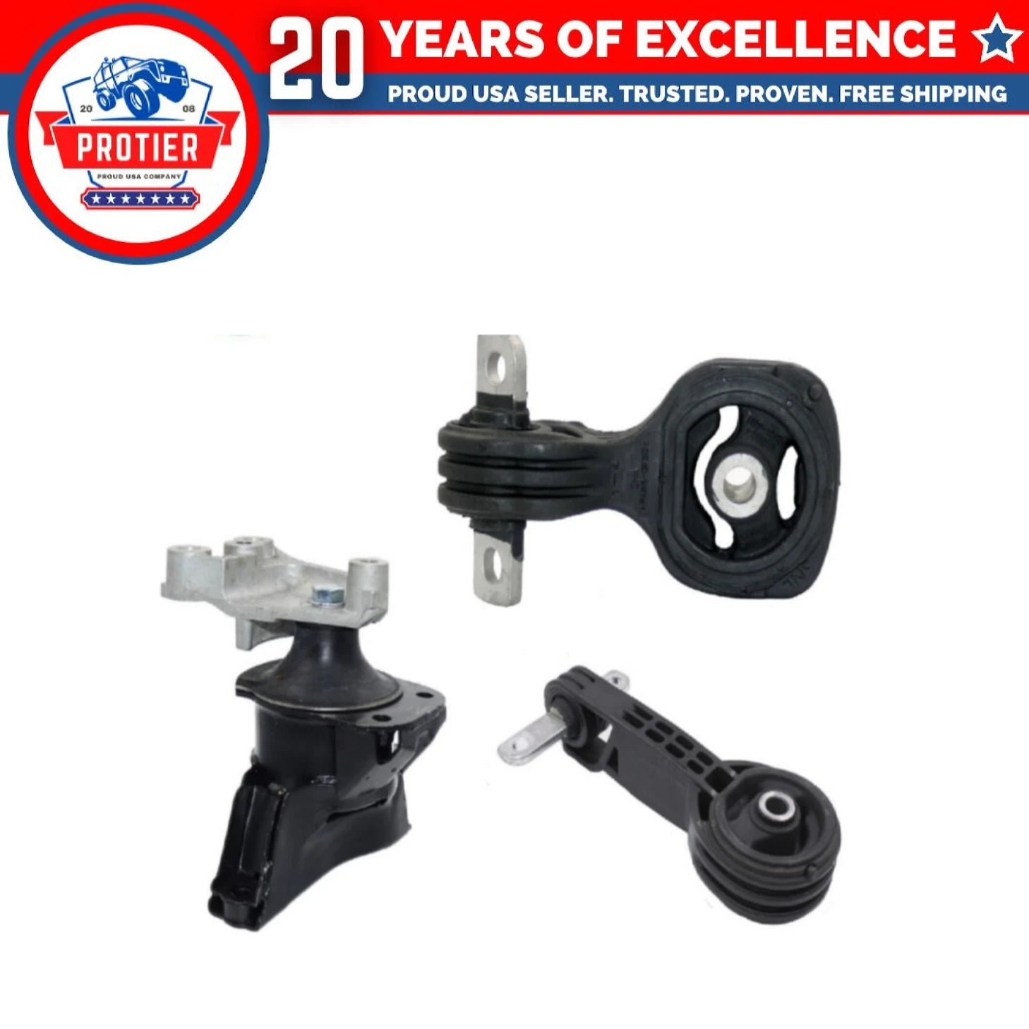 Engine Motor & Torque Strut Mount 3PCS Set Compatible for 2006-2010 Honda Civic 6B93BC-57