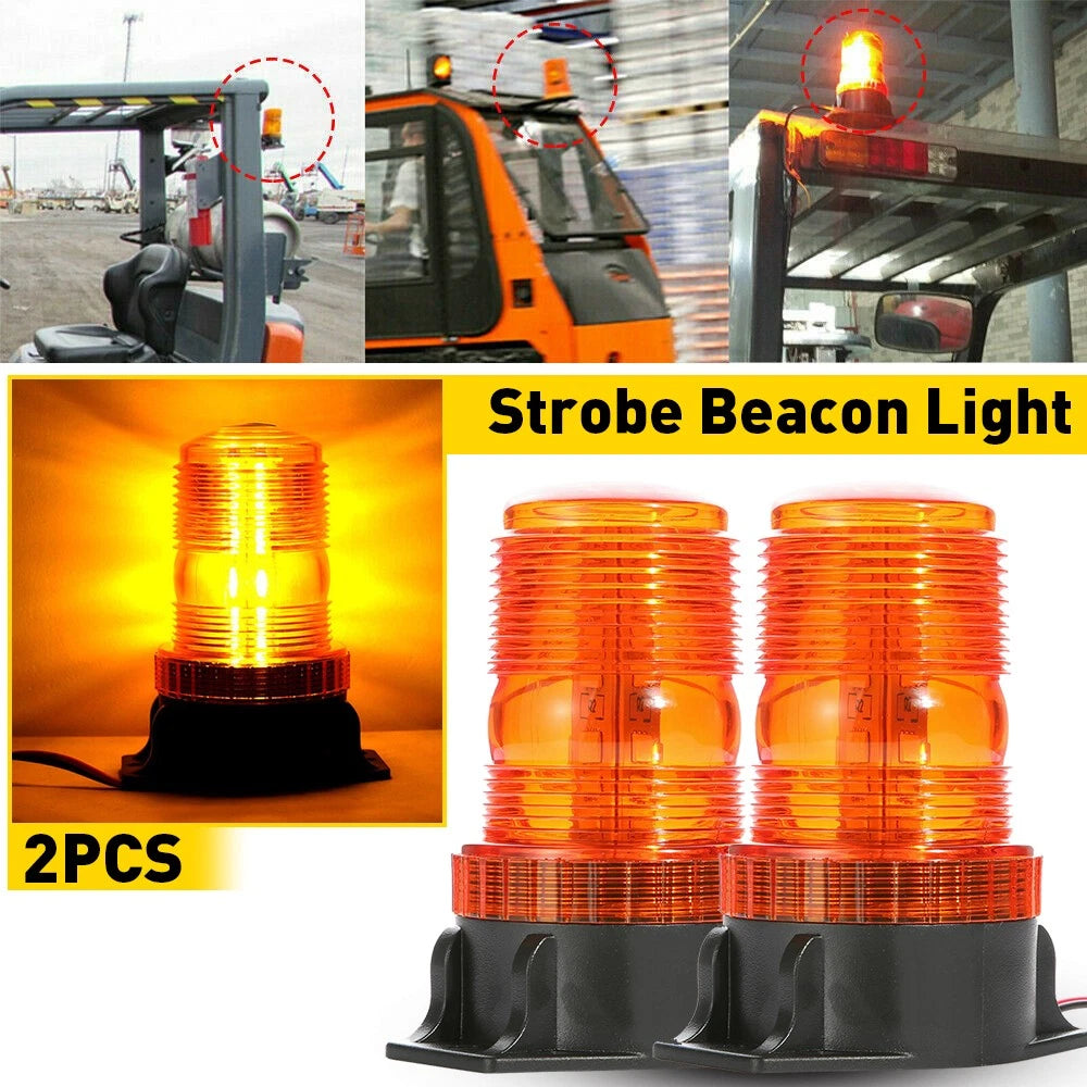 2x Emergency Warning strobe lights 30 LED Amber Beacon Flashing Forklift Truck A 6B93BC-57