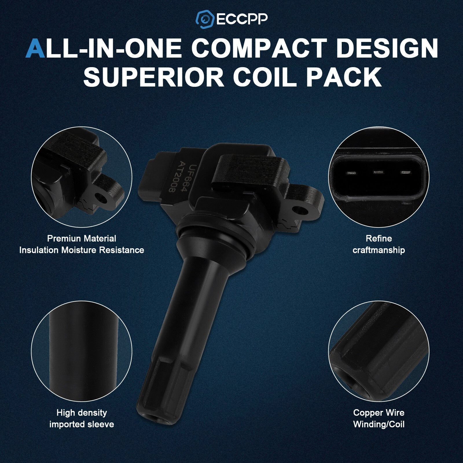 ECCPP 4 Ignition Coils For 2011-2012 Subaru Forester 2.5L 2012 Impreza 2.0L H4 KOEEP