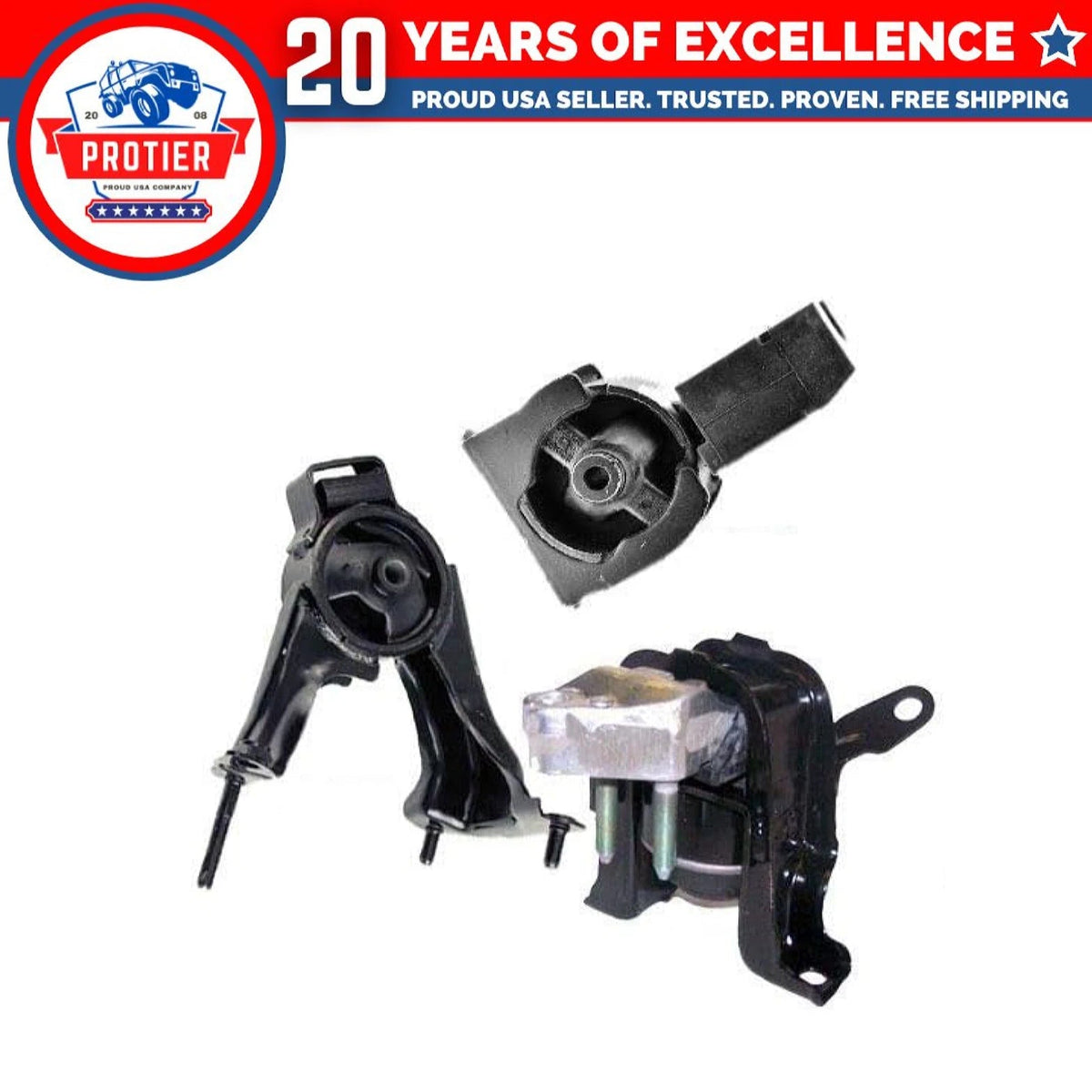 Fits 2003-2008 Toyota Corolla 1.8L Engine Mount Set for Manual 3PCS : A4219, 6B93BC-57
