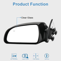 Power Mirror For 2006-2010 Hyundai Sonata Driver Side Heated Black 6B93BC-57