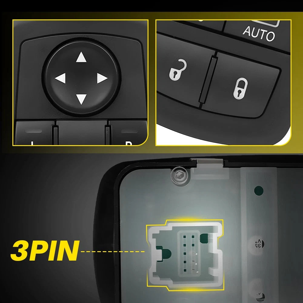 For 2015-2022 Dodge Challenger Master Window Switch Power Control Button 3 Pins 6B93BC-57