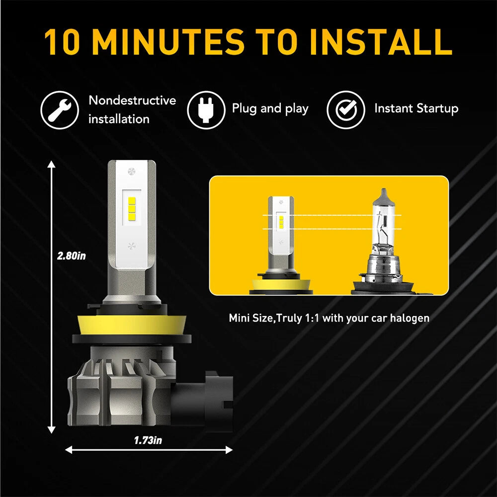 Canbus LED Fog Lights Bulbs Foglights H11 H16 H8 White for Audi BMW Mercedez EXC 6B93BC-57