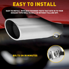 Car exhaust tip 2.5'' Inlet Steel Stainless Muffler Pipe Bolt on Design 3'' US 6B93BC-57
