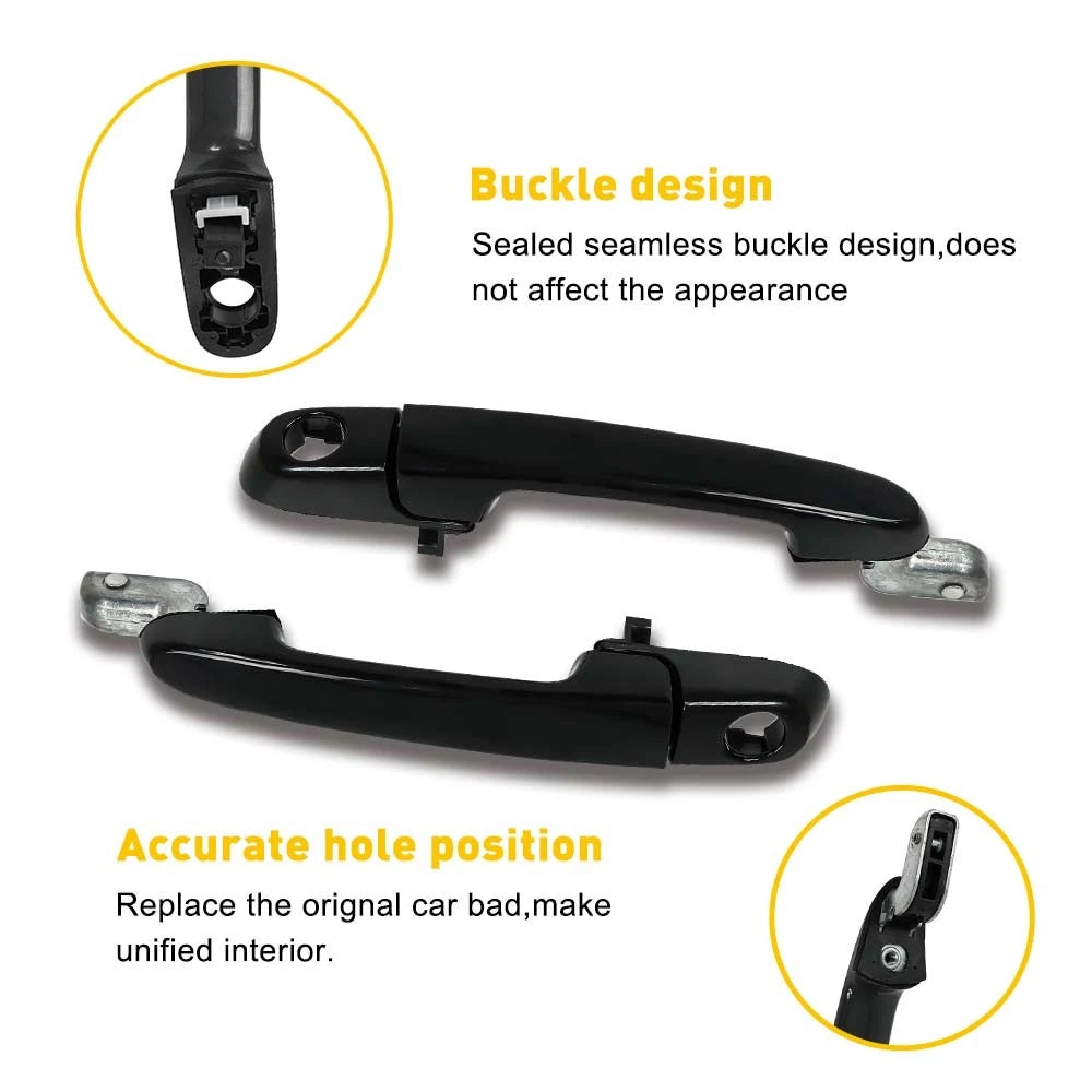 For 2006-2011 Hyundai Accent Front Left Right Door Handle Exterior Outside Black 6B93BC-57
