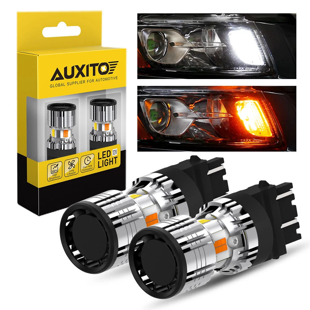AUXITO White/Amber 3157 LED DRL Switchback Turn Signal Light Bulb Error Free EOA AUXITO