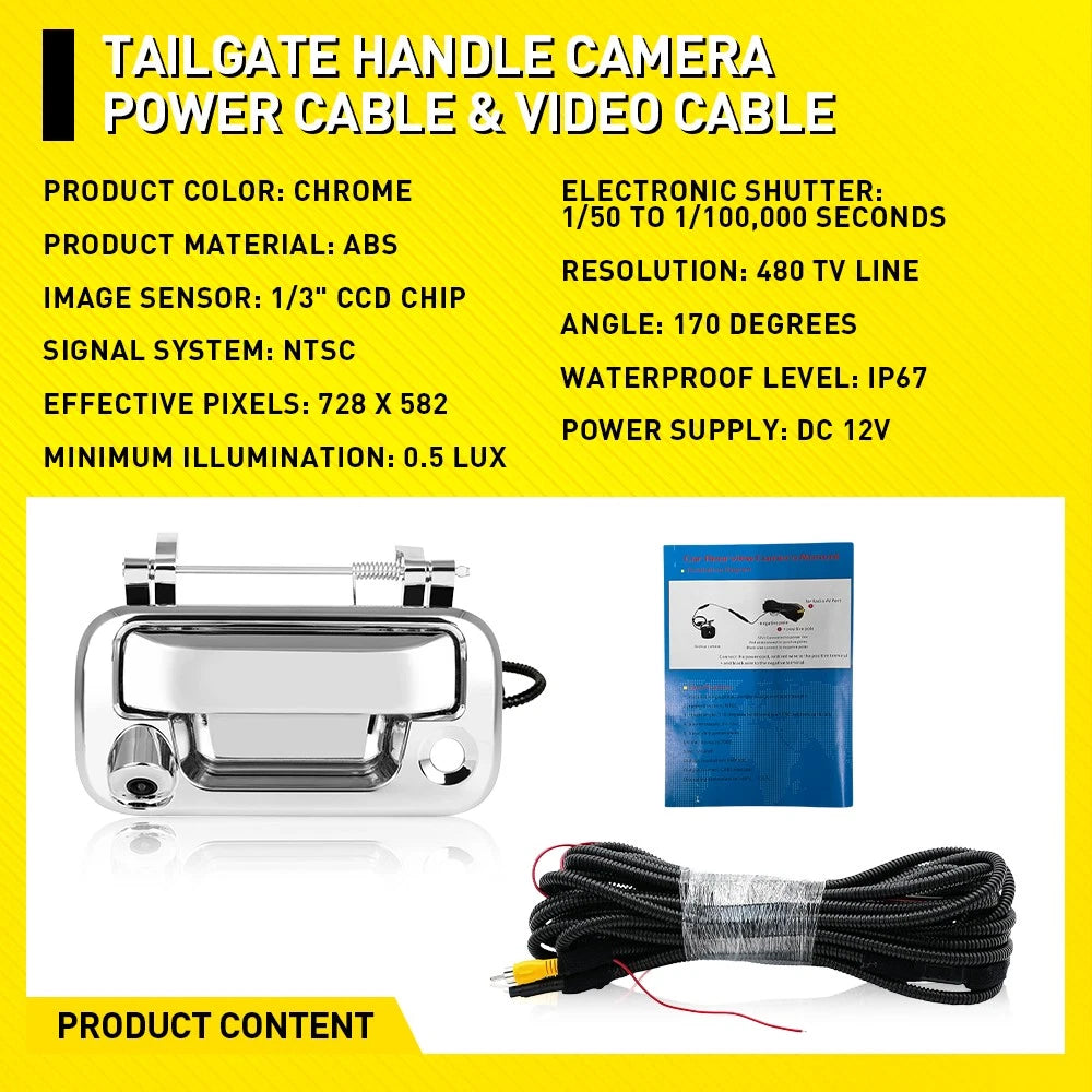 8L3Z-9943400-AC Rear View Backup Camera Tailgate Handle For 2004-14 Ford F150 EA 6B93BC-57