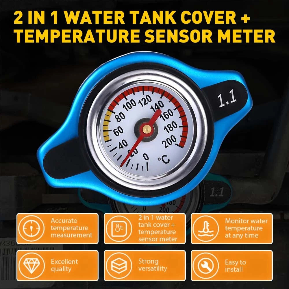 1.1Bar Small Head Car Vehicle Radiator Cap Water Temp Meter Thermostatic Gauge A 6B93BC-57