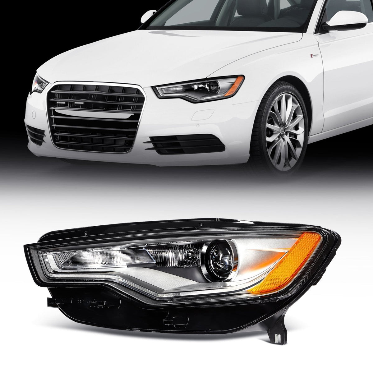 For 2015-2012 Audi A6 S6 HID/Xenon w/Projector Left Side Headlight Assembly 6B93BC-57
