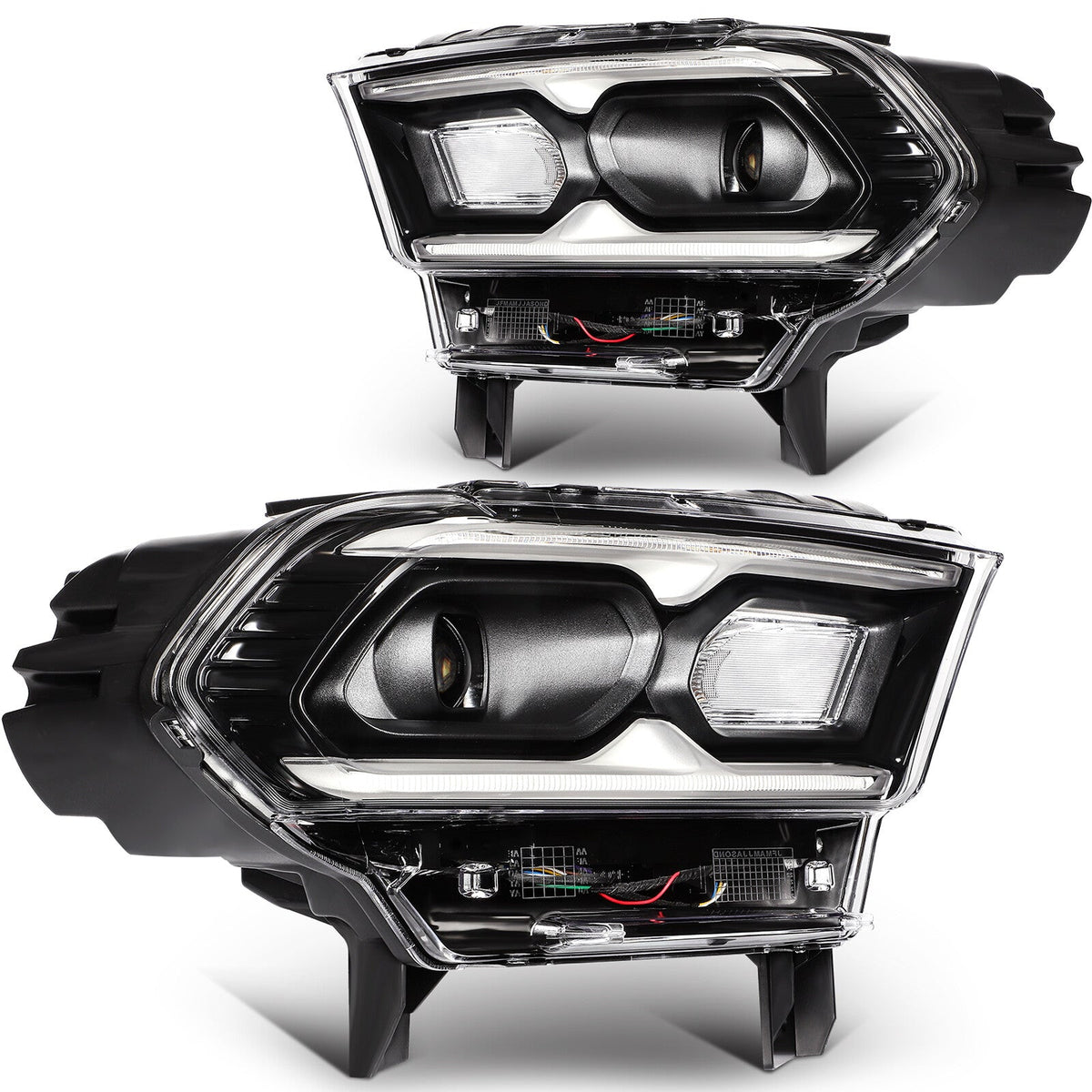 Headlights Assembly L+R For 2024-2021 Dodge Durango Black Housing w/LED DRL 6B93BC-57