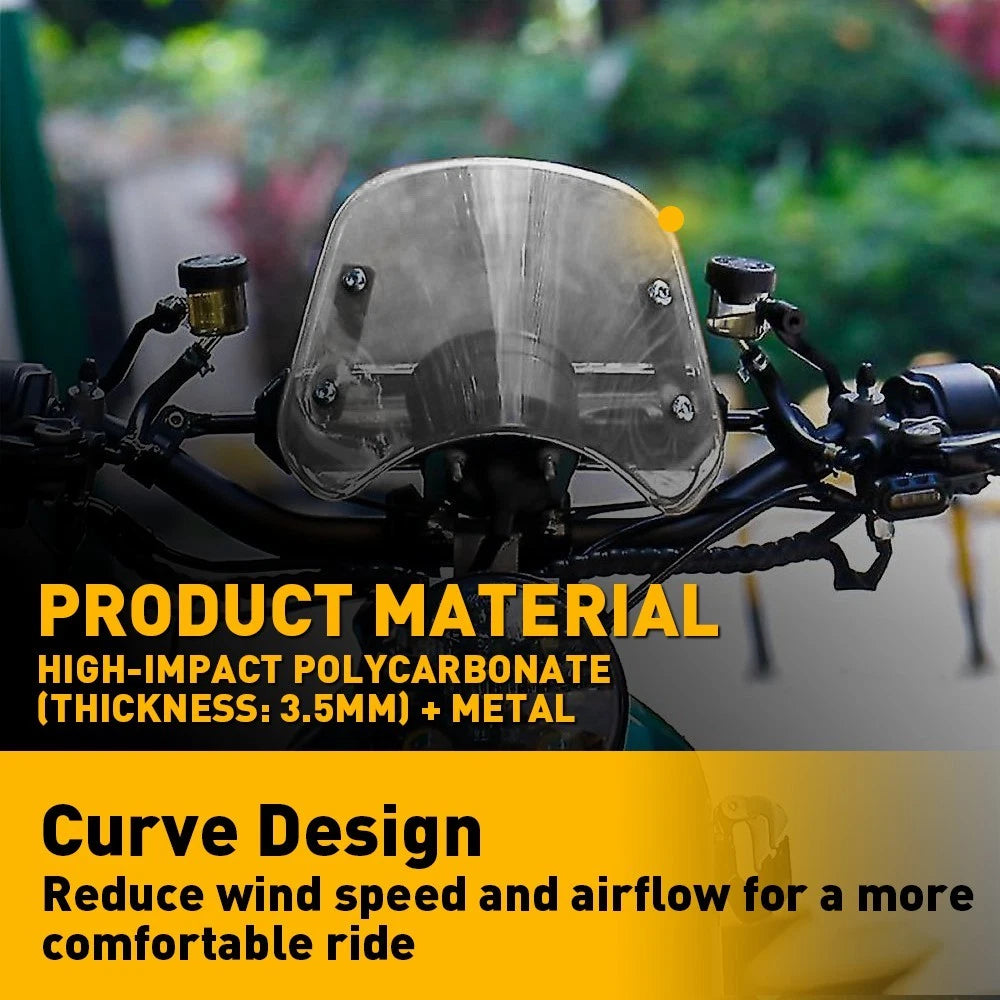 Universal Clear Windshield Windscreen For Motorcycle w/Mount Bracket 5"-7" EOA 6B93BC-57
