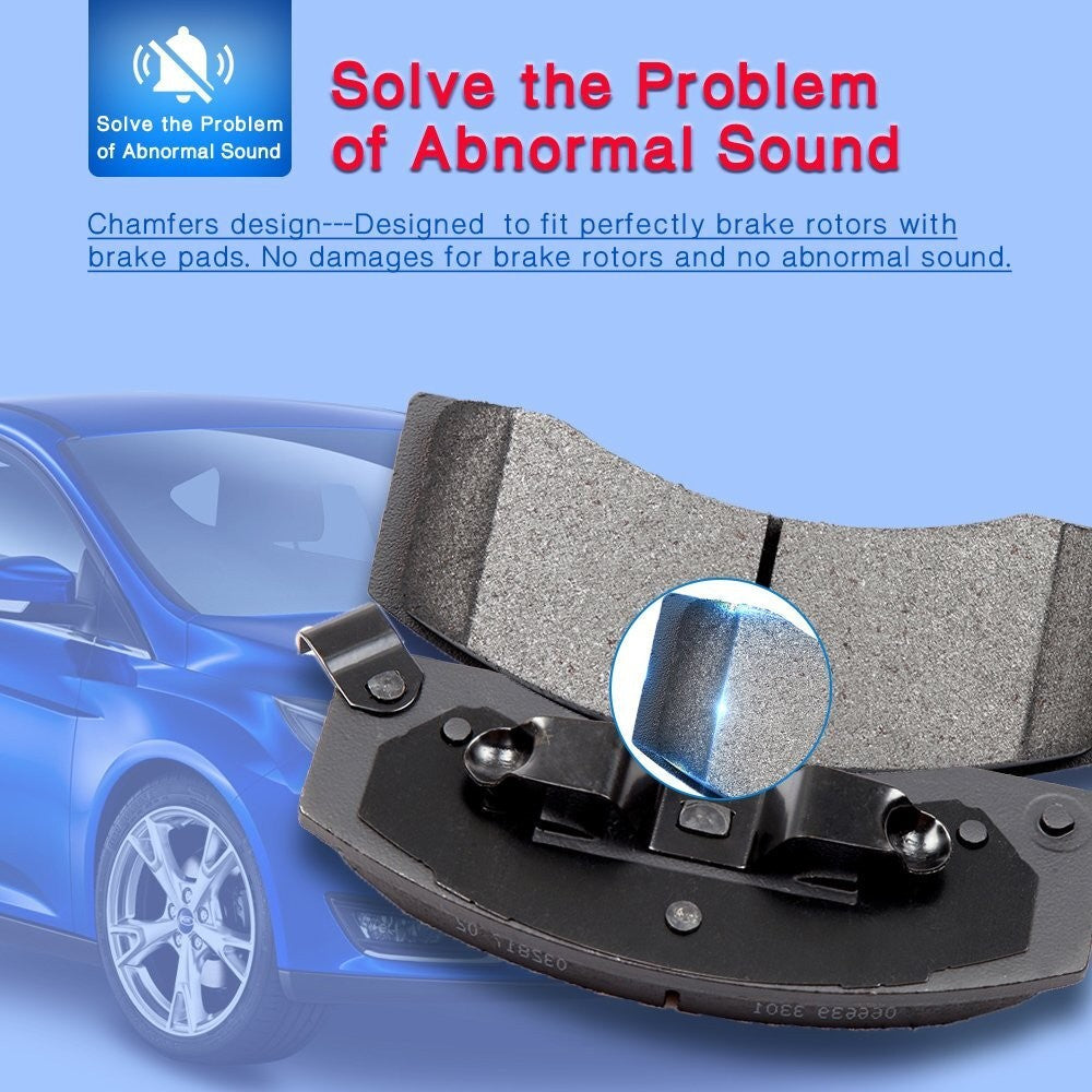 4PCS Front Semi-Metallic Brake Pads For 2010 2011 2012 2013 Ford Transit Connect 6B93BC-57