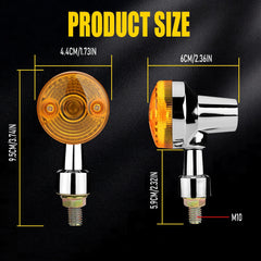 4PCS 10mm Amber Yellow Motorcycle Motorbike Turn Signal Indicator DRL Light EOA 6B93BC-57