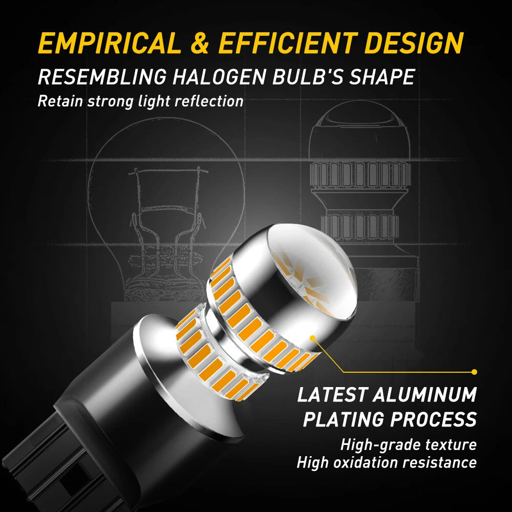 Amber 7443 7444 LED Front No Hyper Flash 7440 Turn Signal Blinker Light Bulbs US 6B93BC-57