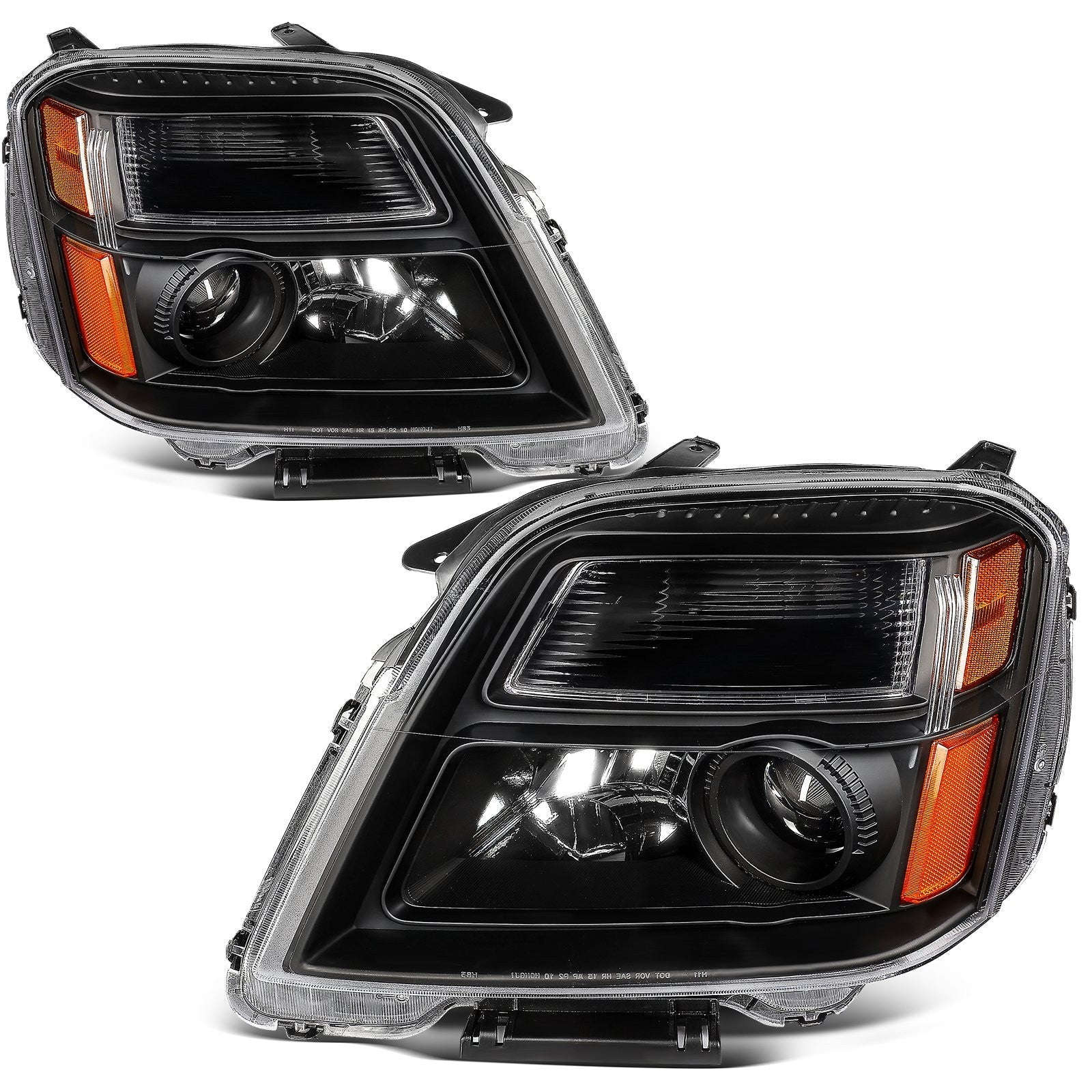 ECCPP Headlights Assembly For GMC Terrain 2.4L 3.0L 3.6L 2010-2015 Pair Black 6B93BC-57