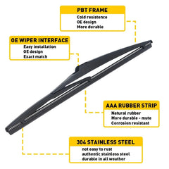 Rear Wiper Blade and for Arm Jeep Compass 2017-2020 Back Window Windshield Wiper 6B93BC-57