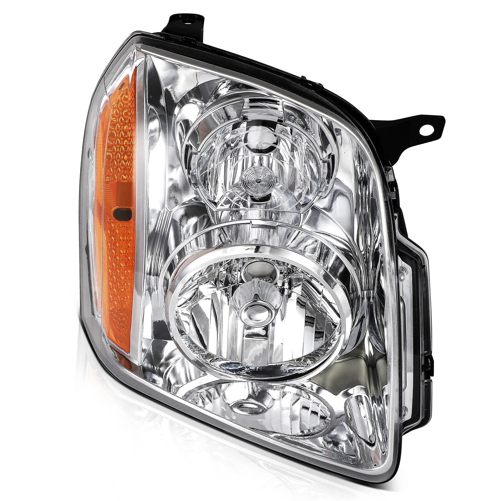 Headlights Assembly LH+RH For 2014-2007 GMC Yukon XL 1500 2500 Chrome w/Amber 6B93BC-57