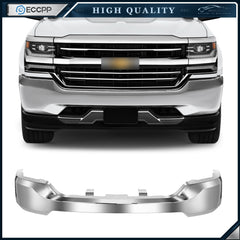 Chrome Front Bumper Face Bar For 16-19 Silverado 1500 W/O Sensor&Fog Light Holes 6B93BC-57