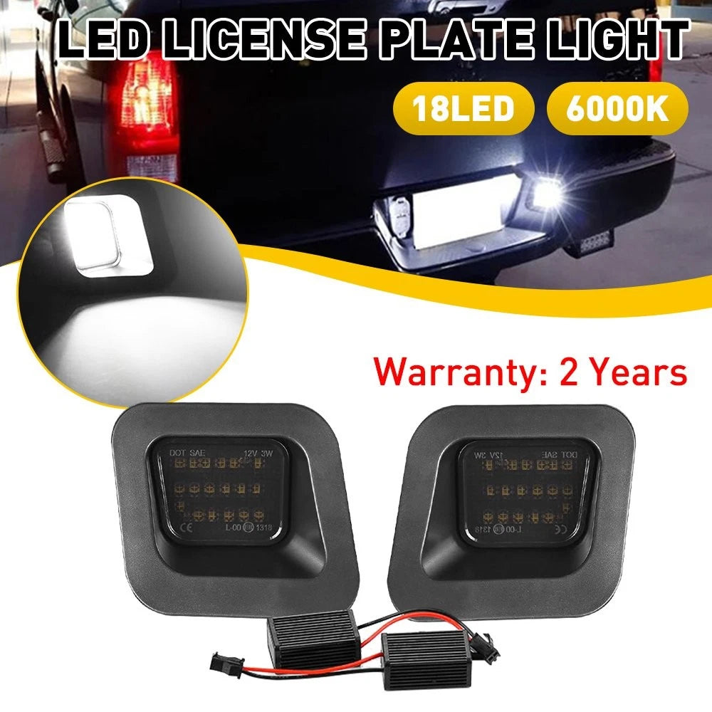 LED Rear License Plate Lights For 2003-2018 Dodge Ram 1500 2500 3500 SMOKED LENS 6B93BC-57