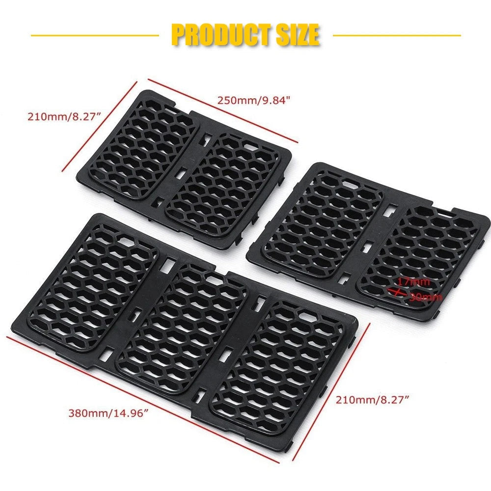Black Honeycomb Grille w/Mesh Insert Kit for Jeep 2014-16 Grand Cherokee EOA 6B93BC-57