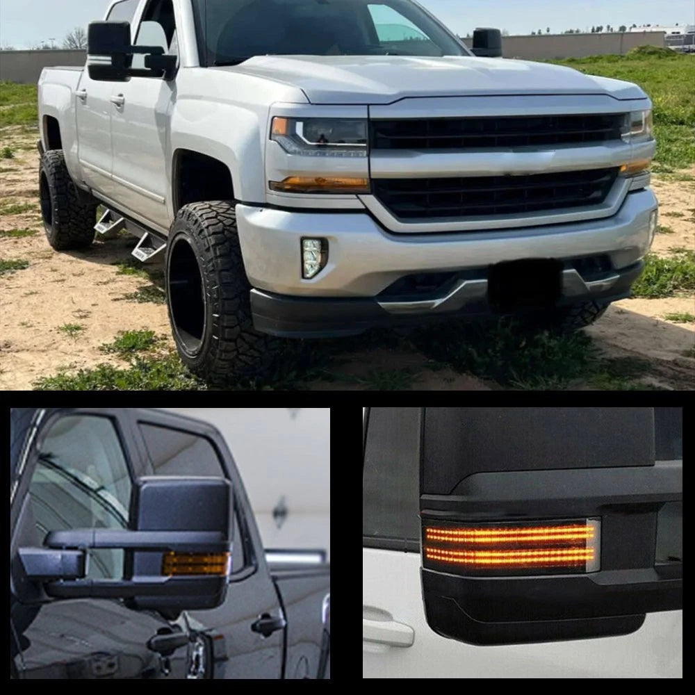 For 15-19 Chevy Silverado GMC Sierra Amber Side Mirror Sequential Signal Light A 6B93BC-57
