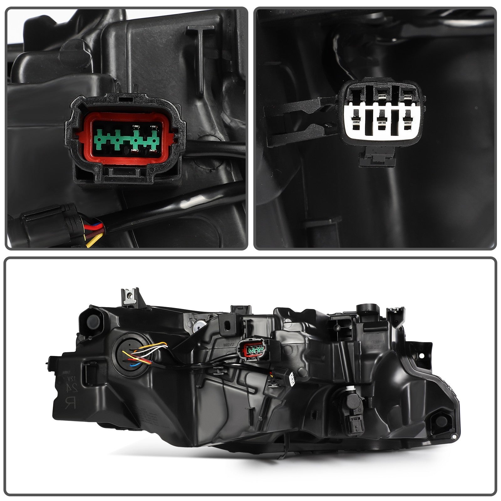 For 2023 2022 2021 Nissan For Rogue Black LED Left+Right Headlights Assembly 6B93BC-57